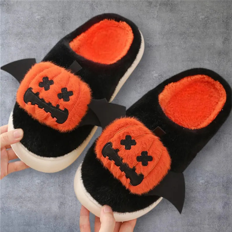 CozyBoo™ Funny Pumpkin Plush Slippers