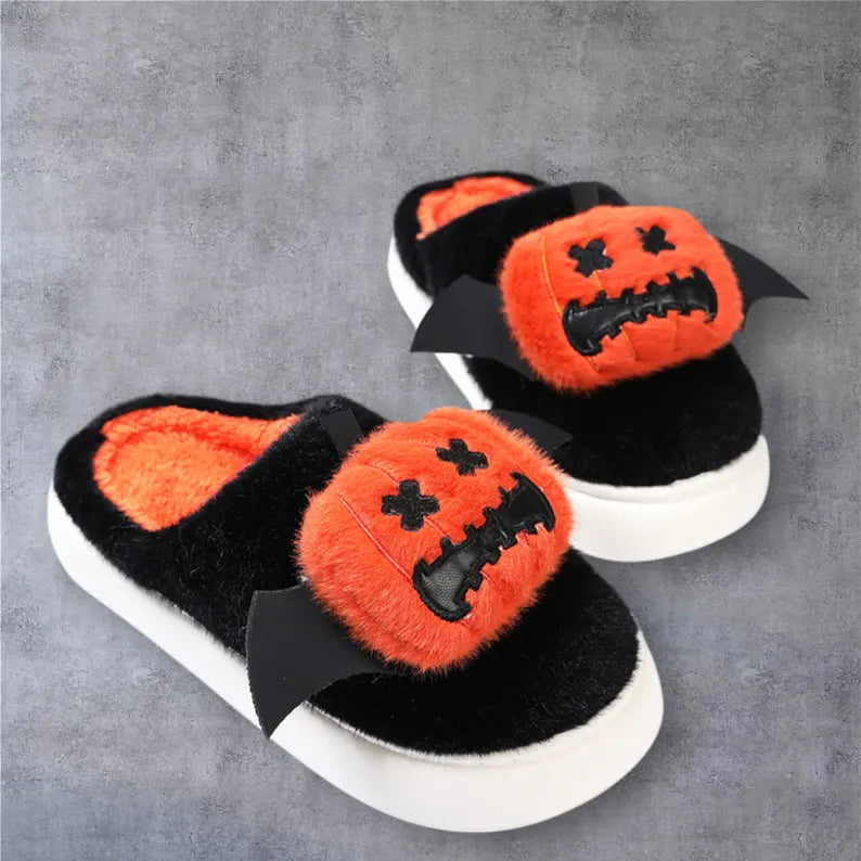 CozyBoo™ Funny Pumpkin Plush Slippers