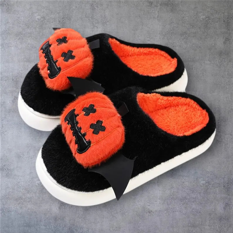 CozyBoo™ Funny Pumpkin Plush Slippers